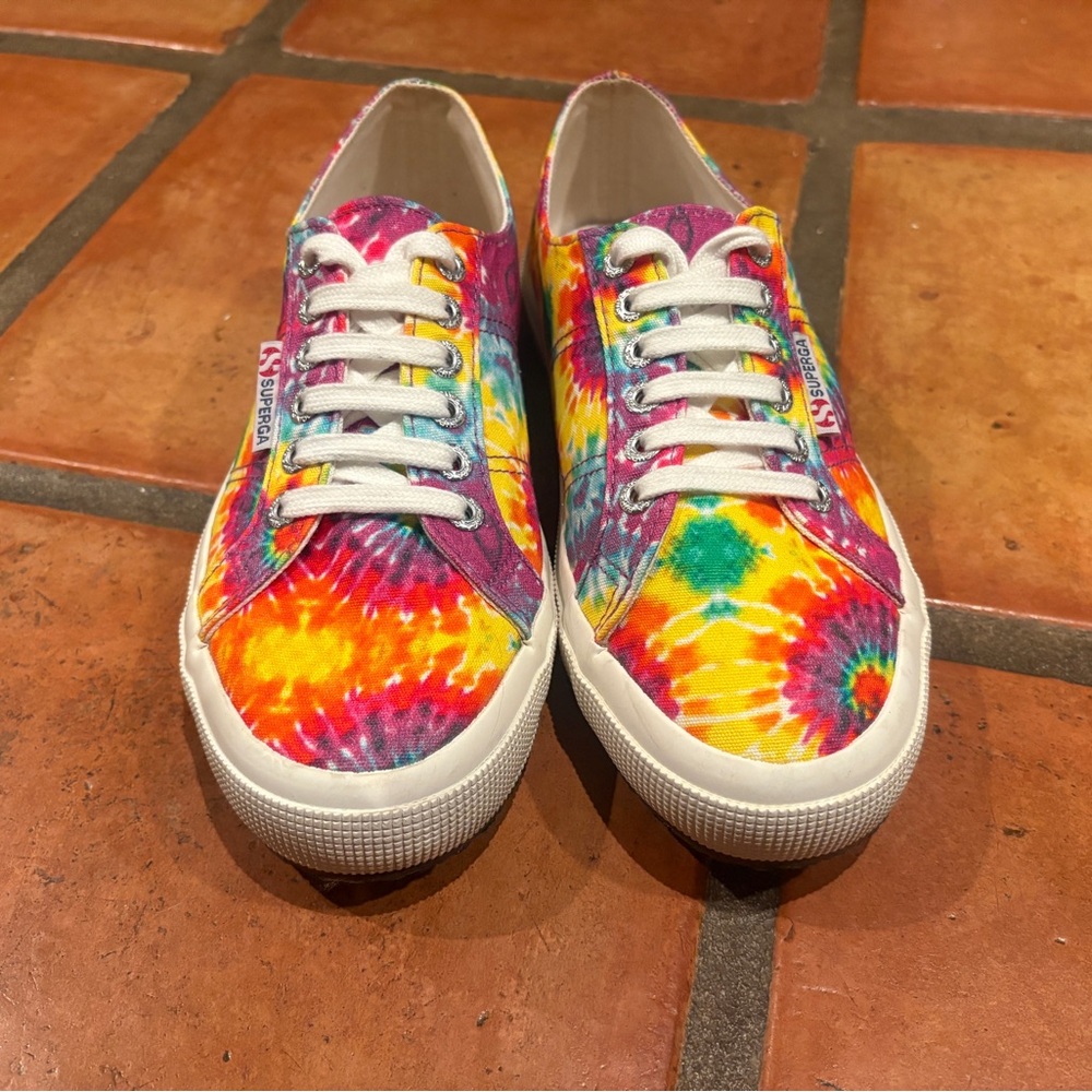 Superga Tie-Dye Canvas Sneakers - Rainbow, Women’s Size EU39 (US 8/8.5) - Picture 4 of 6